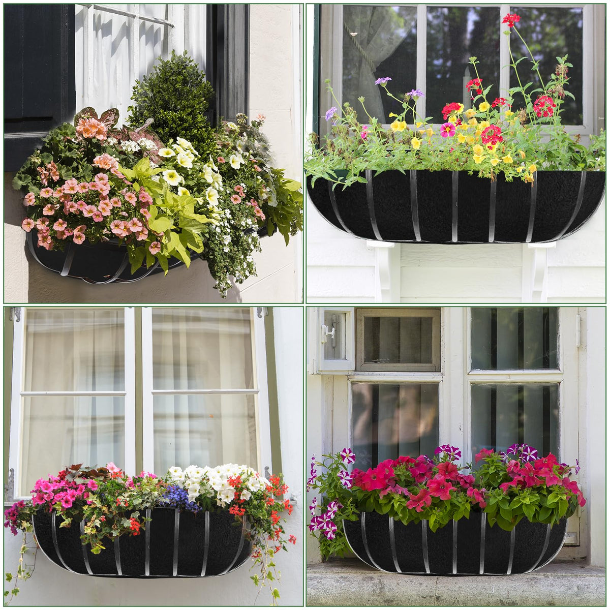 3PCS 36 Inch Planter Basket Liners Fabric Window Box Liners Felt Trough Planter Liner Replacement Black Flower Basket Liner Non-Woven Hanging Plant Liner for Planters Garden Fence - Avoid Bird Nesting - size: 3PCS 36 Inch