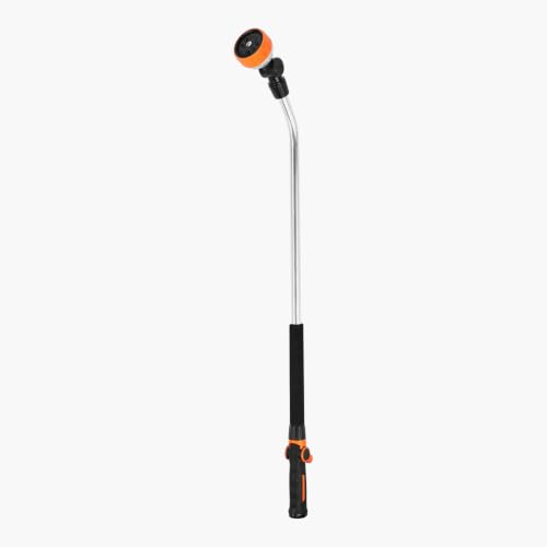 36in Heavy Duty Garden Hose Wand with 8 Spray Patterns and 180° Swivel Head, Aluminum Alloy Nozzle with On/Off Thumb Control for Lawns, Patios, Cars, and Pets