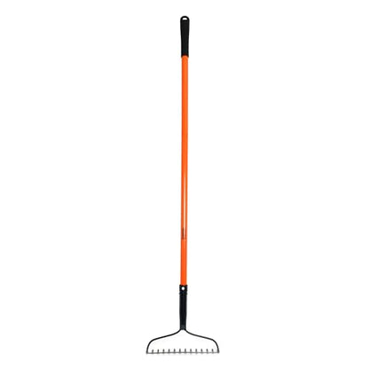 Ironton Bow Rake, 14 Tines, 52in.L Fiberglass Handle, 13.78in.W Carbon Steel Head