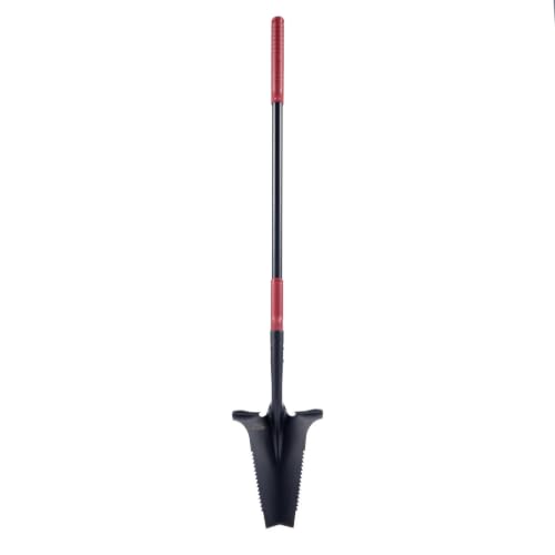 Root Slayer RS225 Long Handle Garden Shovel, Fiberglass Shaft, Black - color: Black, size: XL