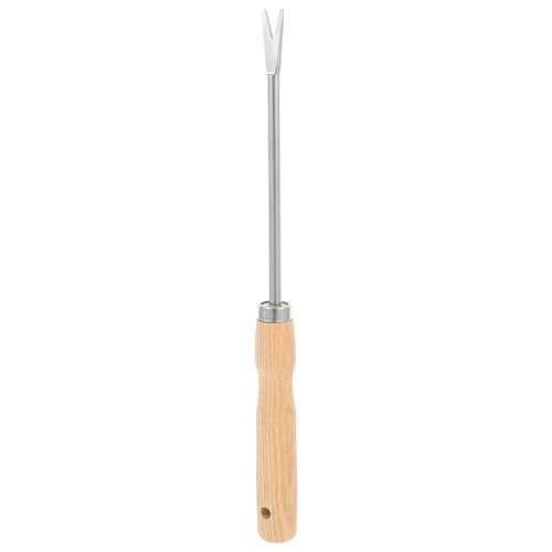 NUOBESTY Weed Puller Tool Wooden Handle Root Puller for Dandelion Weed Manual Remover Tool for Garden Digging Soil Loosening Transplanting Seedlings 11.81In
