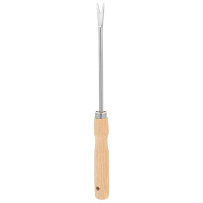 NUOBESTY Weed Puller Tool Wooden Handle Root Puller for Dandelion Weed Manual Remover Tool for Garden Digging Soil Loosening Transplanting Seedlings 11.81In