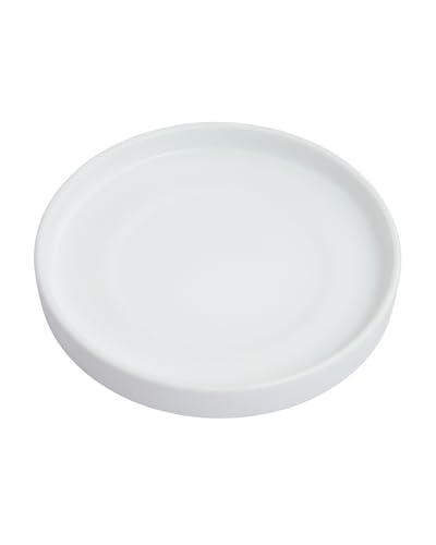 15 Inch Large Ceramic Saucer - Drainage Tray for Plant Pot (Matte White) - color: White, size: 15"