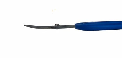 CHIKAMASA CRI-550SRF(Blue), The Specialty Trimming Precise Scissors, Stainless Steel with Fluorine Coating, Curved Blade for Trimming, harvesting vegetables and fruit, wide gardening use. - color: Silver/Blue