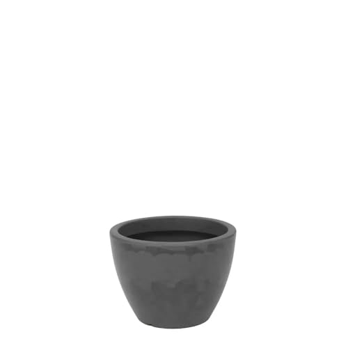 12" Wide Planter | Eco-Friendly Round Traditional Planter for Indoor or Outdoor Deck/Porch | Durable All-Weather Use Pot for Trees, Flowers, Plants - Marbled Black - color: Marbled Black, size: 8.7" H x 11.8" W