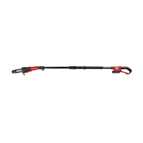 SKIL PS4563B-10 PWR CORE 20 8" 20V Pole Saw Kit, Includes with 2.0Ah Lithium Battery and Charger, Red - style: 20V 8" Pole Saw Kit