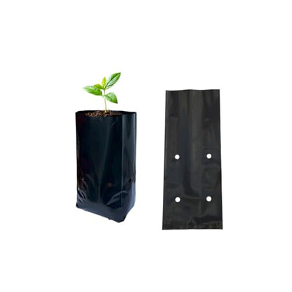 gardtree 3/8 Gallon 100 Pcs Thicken Seedling Nursery Bags, 3.9" x 8" Deep Plastic Grow Bags with Drainage Holes, Heavy Duty Plant Starter Pots for Vegetables, Flowers, Succulents and Cuttings - size: 3.9"x8"/100PCS