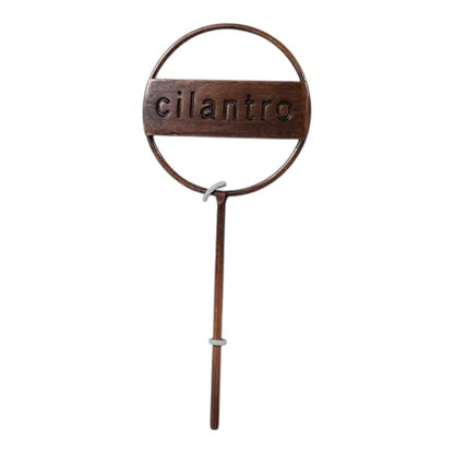 Rustic Metal Herb Garden Marker, Cilantro Plant Label Stake, Decorative Pot Identifier