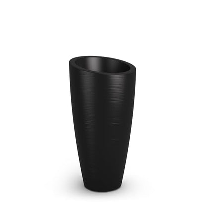 Mayne Modesto 32in Tall Round Modern Planter, Black - color: Black, size: 32 Inch