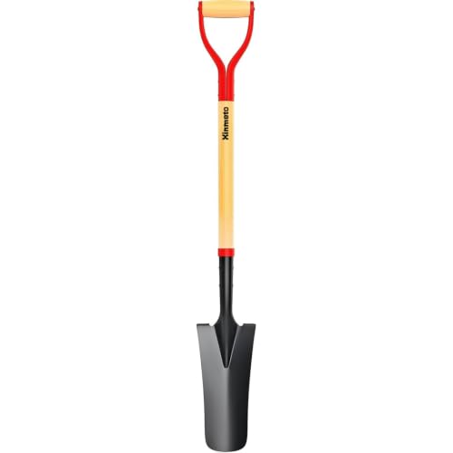 45 Inch Spade Shovel Trench Drain Spade Sharp Shooter Narrow Wood D-Handle