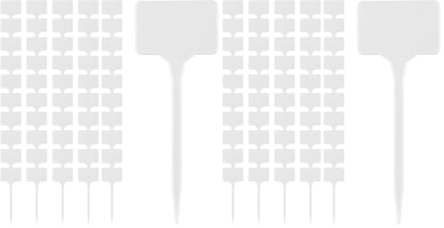 50 Pcs Large Plastic Plant Labels, 5.9 Inches Large Garden Markers, Plastic Waterproof Durable T-Type Nursery Plant Stakes, Tags for Vegetables, Fruits, Flowers, Indoor Outdoor Use (White) (Pack of 2) - color: White, size: 5.9 x 2.2 inches (Pack of 2)