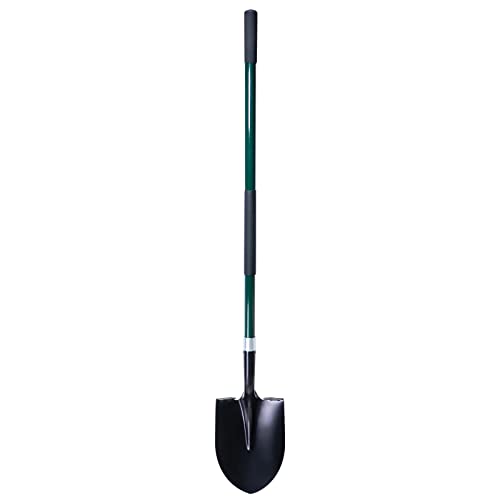 VNIMTI Heavy Duty Gardening Shovel, 56 Inch Round Blade with Fiberglass Handle (Green) - color: Green