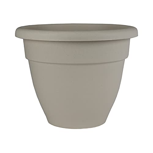 The HC Companies 6 Inch Caribbean Planter - Lightweight Indoor Outdoor Plastic Plant Pot for Herbs and Flowers, Cottage Stone - color: Cottage Stone, size: 6", style: Pack of 1