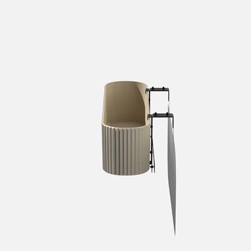 Veradek Demi Series Railing Planter - Round Window Box with Bracket - color: Sand, size: 36 inch - 2 Pack