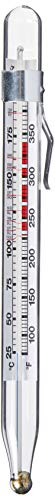 CDN Candy & Deep Fry Thermometer | 8" Durable Lab Glass | Non-Mercuric, Dual-Scale | 75–400°F Range | For Candy Stages, Deep Frying, Oil, Jelly, Sugar | Pot Clip Mount | TCF400 - style: Glass Candy & Deep Fry Thermometer