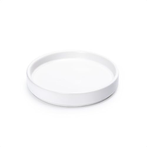 D'vine Dev Ceramic Plant Saucer/Drainage Tray, 5.4 in, White, 97-T-A-2 - color: White, size: 5.4" (1 Pack)