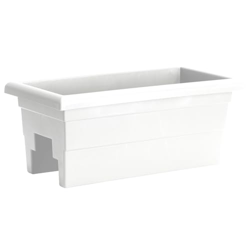 Root & Vessel Countryside Railing Planter Box, 24 Inch, White - color: White, size: 24 Inch