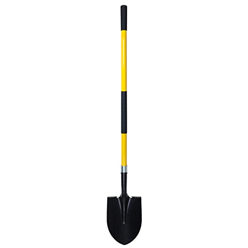 VNIMTI Heavy Duty Gardening Shovel, 56 Inch Round Blade with Fiberglass Handle (Yellow) - color: Yellow