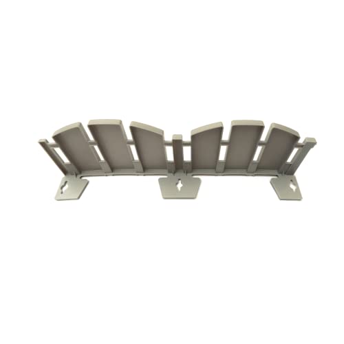 EasyFlex No-Dig Landscape Edging with Anchoring Spikes, 4.5 in. Tall Decorative Adirondack Wood-Look Fence Garden Border, 60 Foot Kit, Gray - color: Gray, size: 60 Foot
