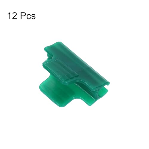 Greenhouse Clamps for 5/16inch PVC Pipe, 12pcs Greenhouse Film Clamps Shading Net Rod Clip Garden Hoops for Row Cover, Greenhouse Plastic Sheeting(Dark Green)