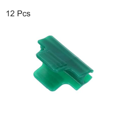 Greenhouse Clamps for 5/16inch PVC Pipe, 12pcs Greenhouse Film Clamps Shading Net Rod Clip Garden Hoops for Row Cover, Greenhouse Plastic Sheeting(Dark Green)