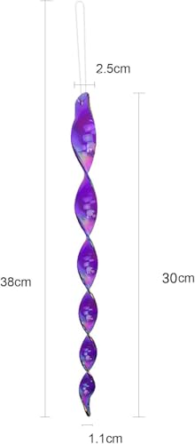 12-Inch Woodpecker Bird Repellent Stick - Decorative Windmill-Style Bird Deterrent - Keep Birds Away from Your Yard and Pool, Reflective Strips Can Be Hung as Home Decor (10 Purple)