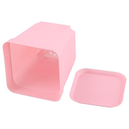 HOIGON 100 Pack 2.75 Inch Pink Square Nursery Pot, 7cm Thickened Plastic Nursery Pots with Drain Holes Trays, Small Square Planting Containers Bulk Set for Seedling Flower Tomatoes Basil - color: Pink