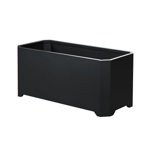 Metal Rectangular Planter Box 32"L x 15"W x 15"H Steel Black Planter Box - color: Black, size: 32"Lx15"Wx15"H