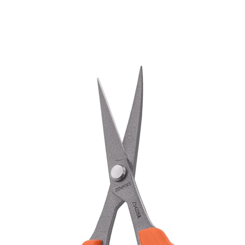 Zenport ZS420SR Fluorine Coated Curved Zen Masa Scissors, 1.4 Inch Stainless Steel Blades, Orange - 3 Pack