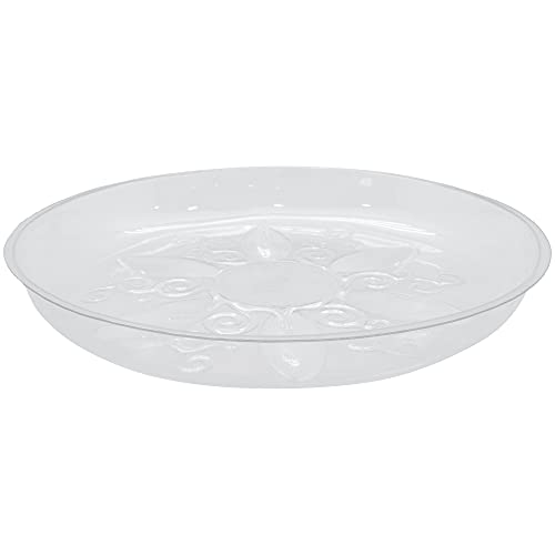 Arcadia Garden Products PS17 8" Heavy Duty Clear Plastic Saucer (Pack of 5), 8", Transparent - size: 8"