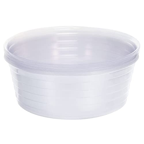 MECCANIXITY Plant Pot Saucer 14 Inch Plastic Round Flower Drip Tray for Indoor Outdoor, Clear Pack of 20 - size: 35.5x12.5cm