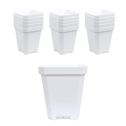 Bootstrap Farmer 16 pc White Heavy Duty Square 5 in Nursery Pots for Seed Starting Flowers Germination with Drainage Holes - color: White, size: Pots Only