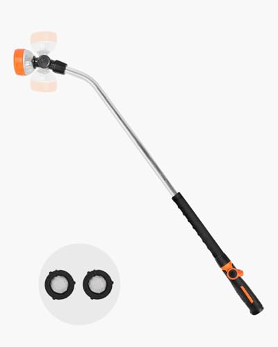 VEVOR Watering Wand,36-Inch Extra Long Heavy Duty Garden Hose Wand with 8 Spray Patterns & 180° Swivel Head, Long Hose Nozzle Sprayer with on/off Thumb Control, Ideal for Hanging Baskets, Shrubs, Lawn