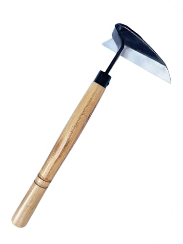 Left Handed Gardening Tools, Garden Hoe, Crack Weeder, Japanese Weeding Sickle, Grass Cutter Hand Tools for Lawn, Yard, Patio, Farming