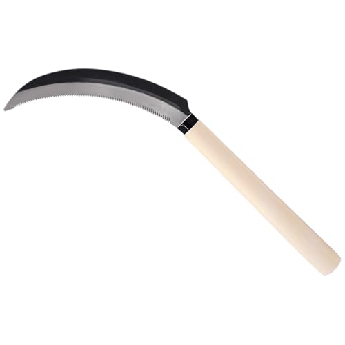 Zenport K205 Harvest Knife/Weeding Sickle with Wood Handle, 6.5-Inch Serrated Steel Blade