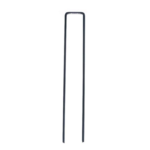 100 Pack 8x1 inch 11GA(0.12inch) Landscape Staples Garden Stakes Fence Netting Pins Ground Spikes Sod Cover Fabric Pegs Steel Uncoated - size: 8"x1" 11GA Black 100Pack
