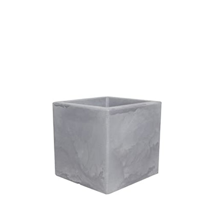 ECOBO 11.8 inches Eco-Friendly Square Pot Planter, Bloco Indoor/Outdoor use, Durable, Versatile & Lightweight, Designed by Brazilian Artisans, Contemporary All-Weather Design – Grey - color: Gray