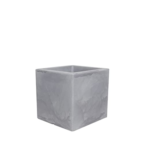 ECOBO 11.8 inches Eco-Friendly Square Pot Planter, Bloco Indoor/Outdoor use, Durable, Versatile & Lightweight, Designed by Brazilian Artisans, Contemporary All-Weather Design – Grey - color: Gray