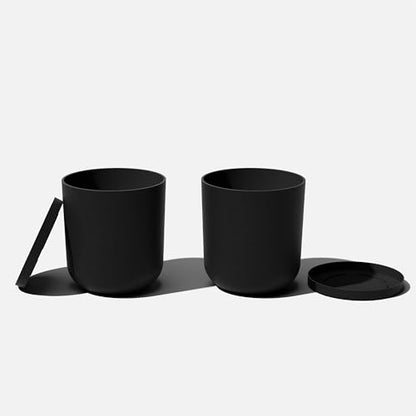 Veradek Mason Series Lima Planter & Drip Tray - Large Round Outdoor Planter - color: Black, size: 20 inches - 2 Pack with Saucers