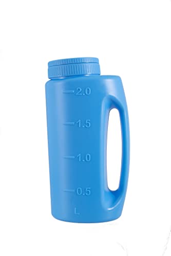 Ice Melt Salt Spreader Handheld Shaker for Lawn Seed, Salt, Ice Melt, Deicer Shaker 2 Liter, Adjustable Hole Size, Handy for Lawn Seed Salt To Deice - color: Blue