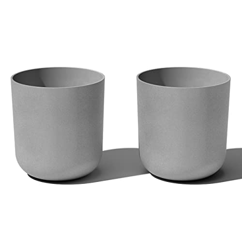 Veradek Mason Series Lima Planter - Large Round Outdoor Planter - color: Gray, size: 20 inches - 2 Pack