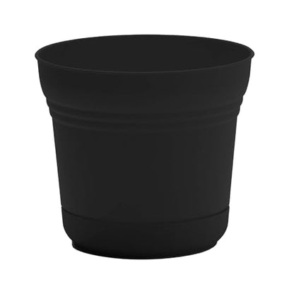 Bloem SP0700 Saturn Planter with Saucer, 7", Black - color: Black, size: 7"