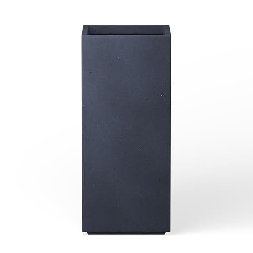 Kante Charcoal Concrete Planter 23.6" Tall All-Weather Square Accent Pot - color: Charcoal, size: 23.6" H