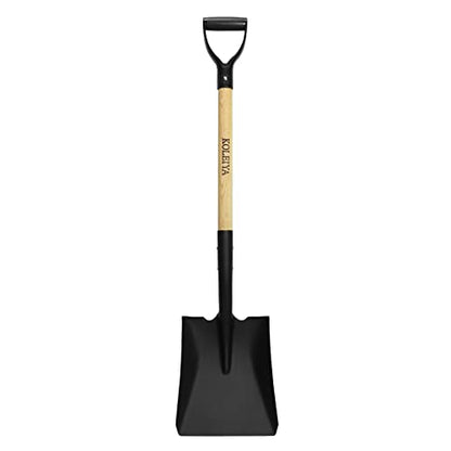 KOLEIYA Flat Shovel,Transfer Shovel with D Handel and Heavy Duty Square Head for Landscaping,Gardening,Construction,Snow Shoveling and Yard Work,41-Inch,Metal+Wooden - style: Flat Shovel