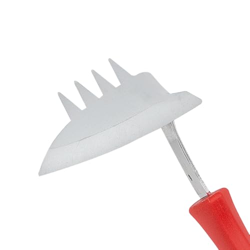 Zenport LT373 Stainless Weeder, Hoe, Rake Combo Hand Tool, Red