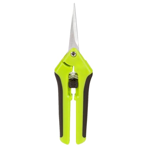 Green Micro Tip Garden Shears for Precise Trimming - Lightweight, Stainless Steel Hand Pruners, Flower Trimmers, and Bonsai Snippers