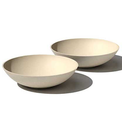 Veradek Mason Series Lane Bowl - Large Outdoor Bowl Planter - color: Sand, size: 6"H x 24"DIA 2PK