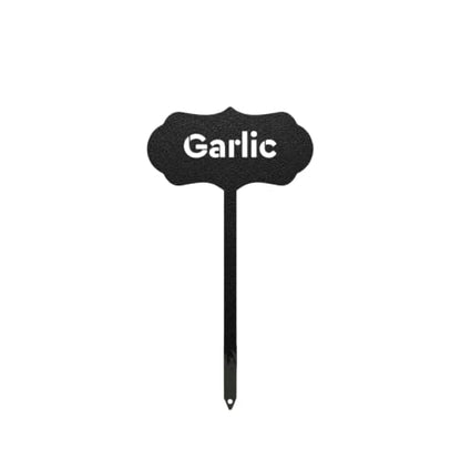 RealSteel Metal Seed & Plant Markers – Elegant Indoor & Outdoor Garden Stakes – Durable Herb, Vegetable & Fruit Plant Labels for Pots, Raised Beds & Greenhouse – Farmhouse Garden Gift - (Garlic) - style: GARLIC