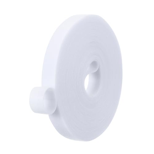 PATIKIL 0.6" x33FT Hook and Loop Tape Double-Sided Nylon Strips White - color: White, size: 0.6"x33FT