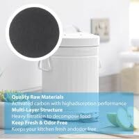 6.7inch Charcoal Filters for Kitchen Compost Bin Pail Replacement Filter Countertop Home Bucket Refill Sets, Made of Activated-Charcoal Material, 5mm in Thickness, 12Pcs by VAIR MUDO